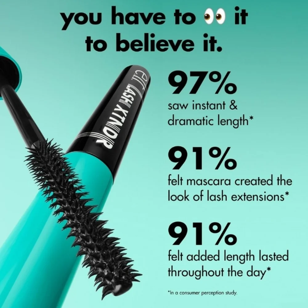 Elf Lash Xtndr Mascara In Pitch Black Length & Defining Eye Makeup Vegan